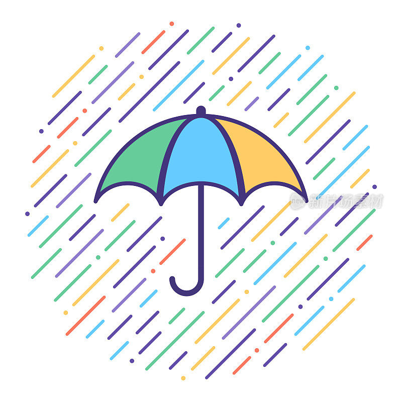 Insurance Policy Flat Line Icon Illustration
